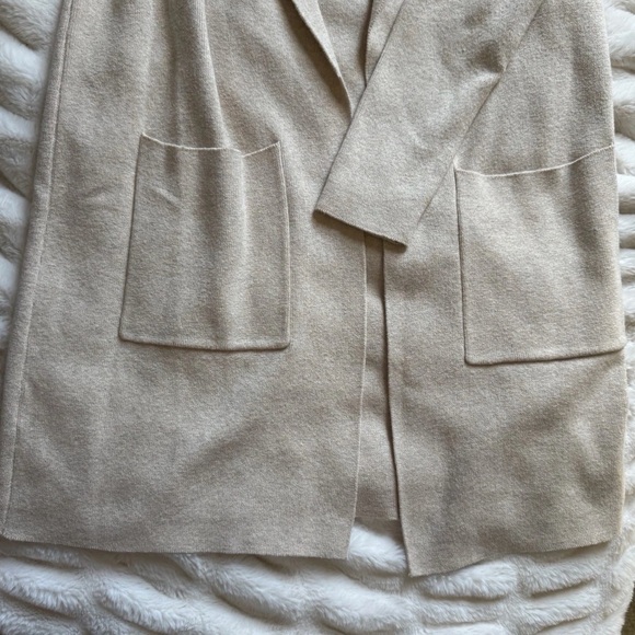Loft Cardigan Sweater Women Cream Petite XXS Long Sleeve Open Front Pockets Soft - Picture 2 of 4